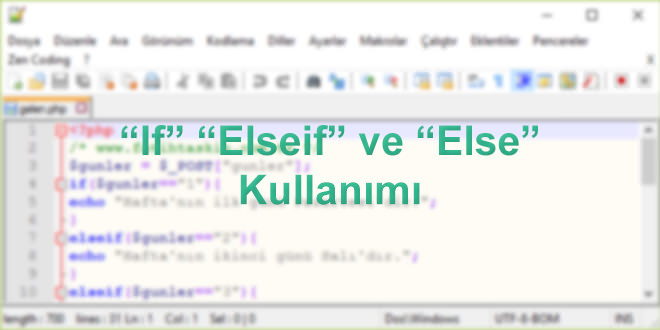 If Elseif ve Else Kontrolleri